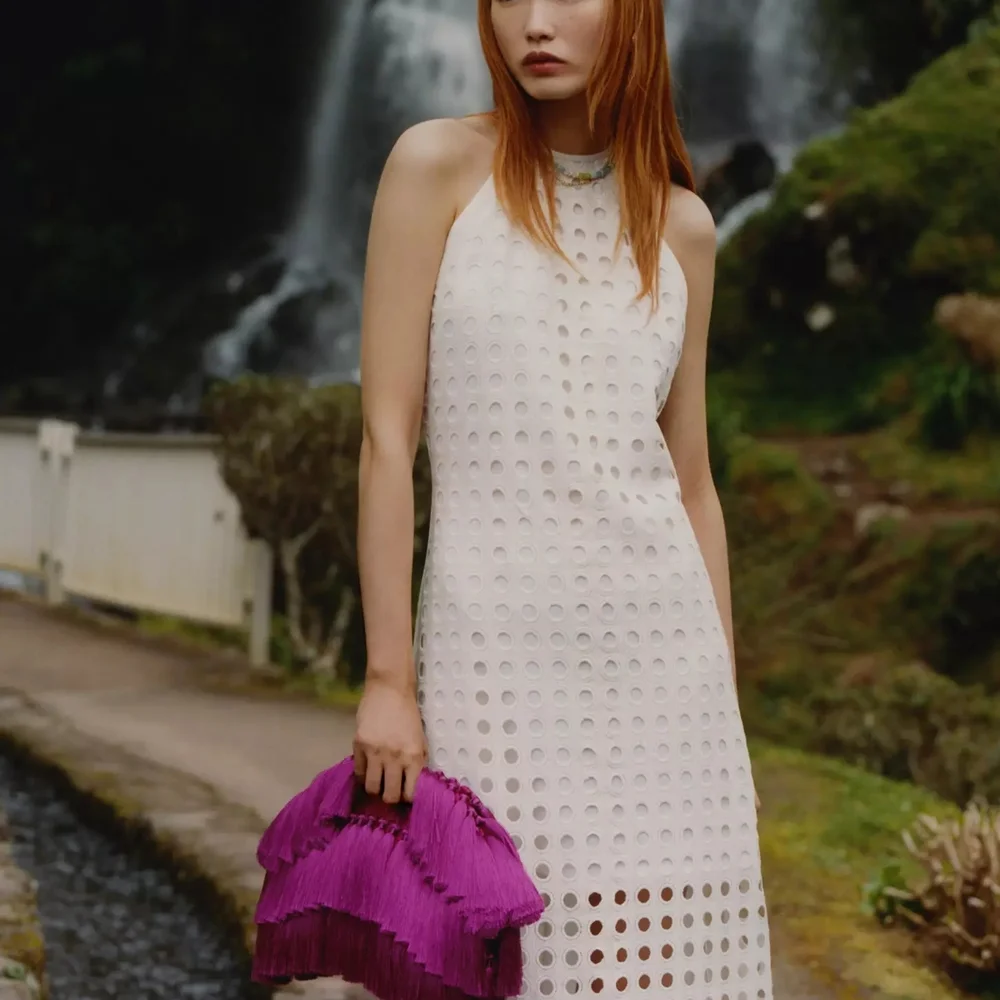 NWOT - Anthropologie  White Eyelet Maxi Dress - Picture 13 of 13